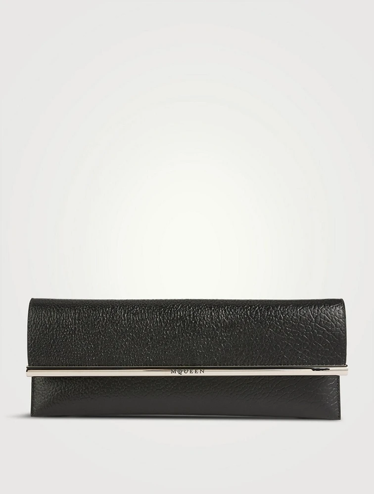 Cross-B Leather Clutch