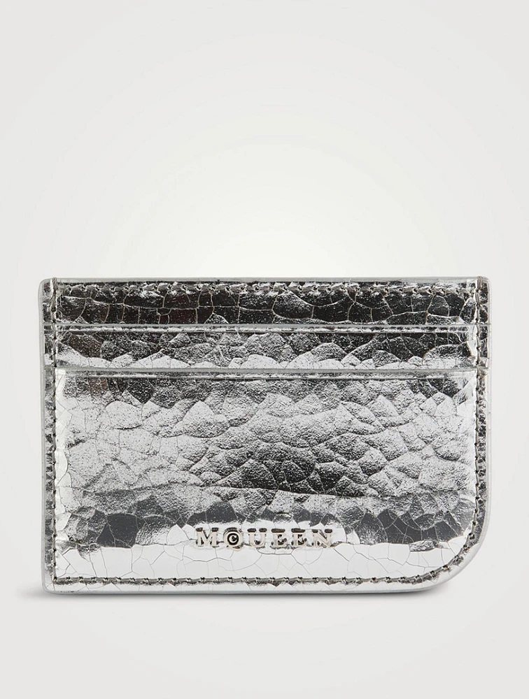 Sling Metallic Leather Card Holder