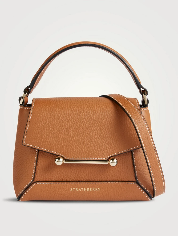 Nano Mosaic Leather Top Handle Bag