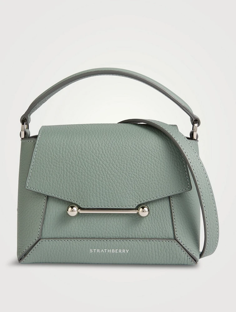Nano Mosaic Leather Top Handle Bag