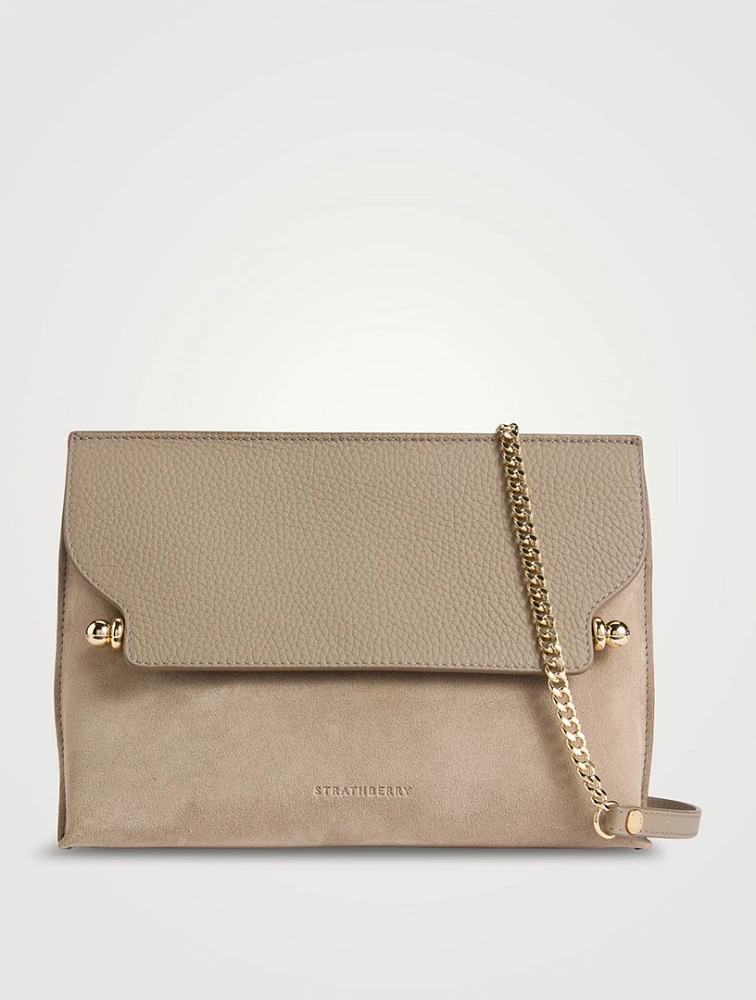 Stylist Leather And Suede Crossbody Bag