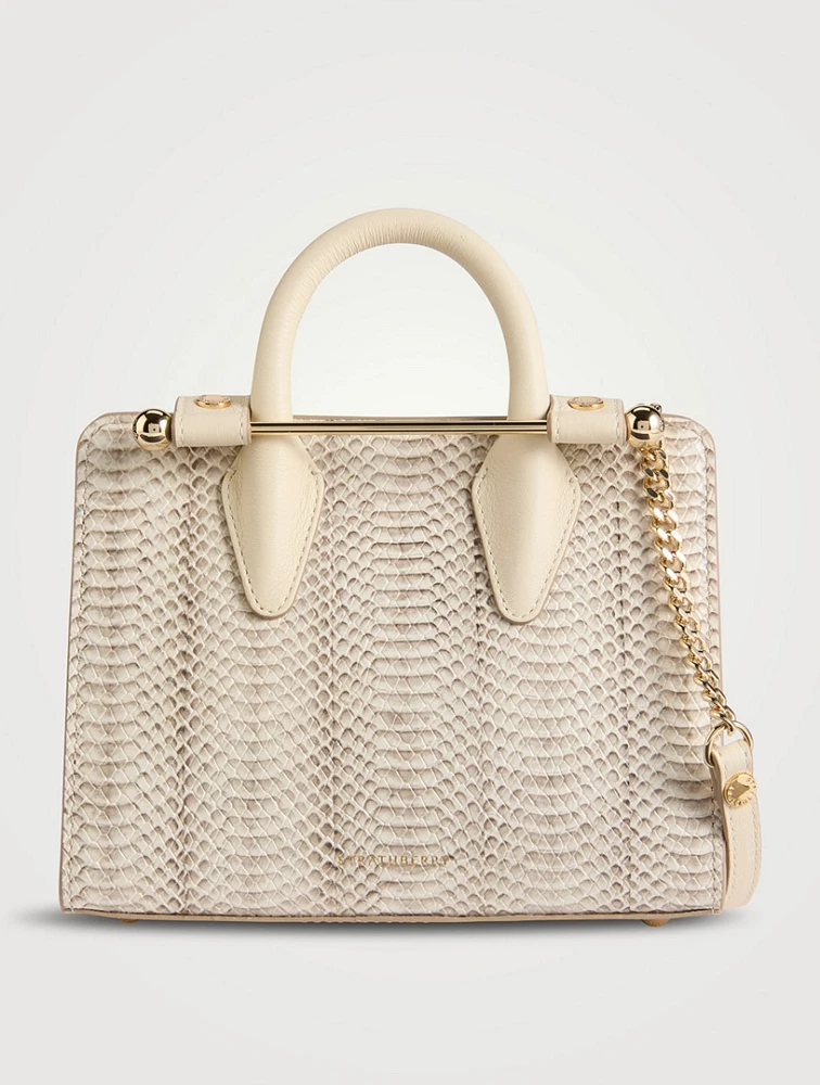 The Nano Strathberry Snakeskin-Embossed Leather Tote Bag