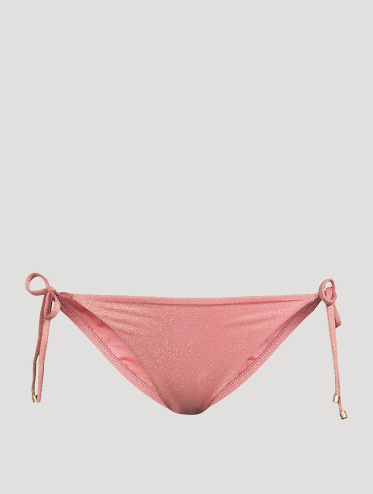 Elle Metallic Side Tie Swim Bottoms