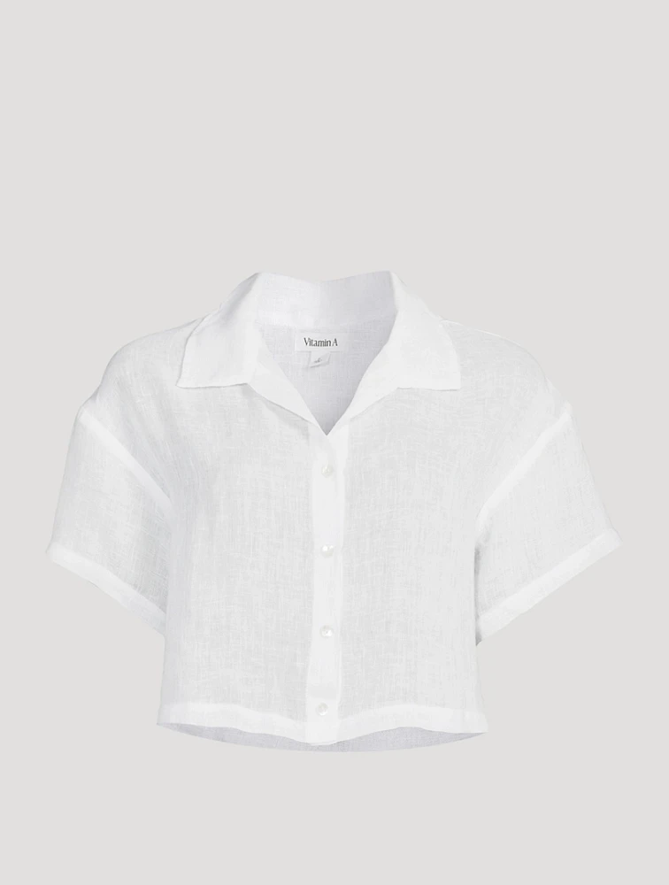 Hana Cropped Linen Shirt
