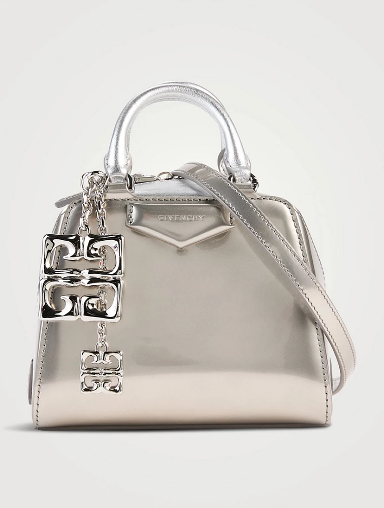 Nano Antigona Cube Metallic Leather Bag
