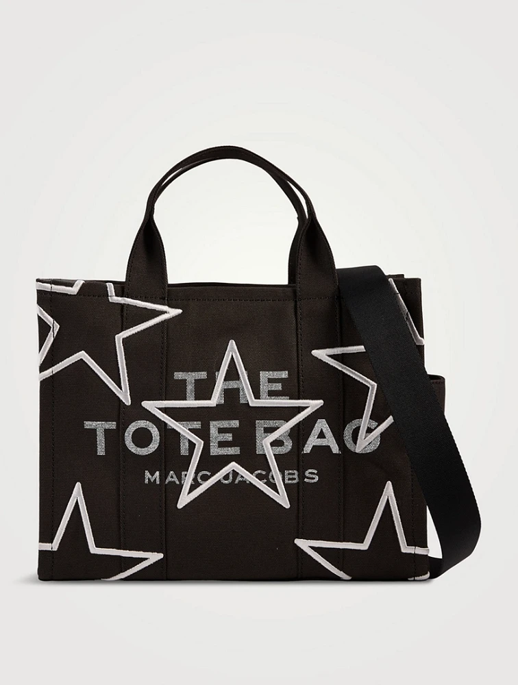 The Medium Star-Embroidered Canvas Tote Bag
