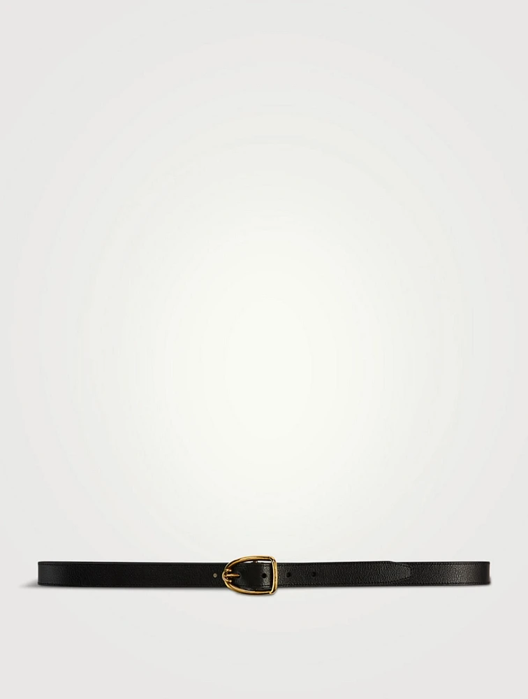 Angled Buckle Leather Belt