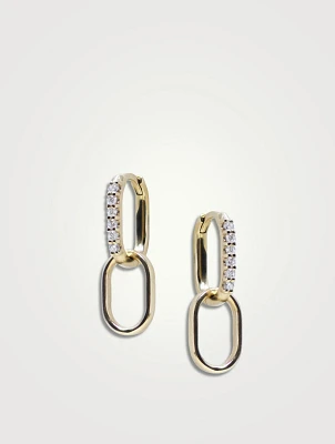 Classique 14K Gold Pavé Paper Clip Earrings