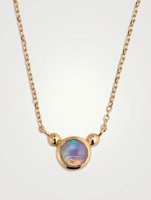 Dew Drop Bonheur 14K Gold Opal Birthstone Necklace