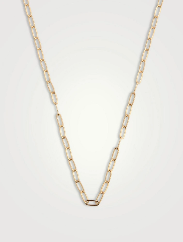 Medium 14K Gold Paper Clip Chain Necklace