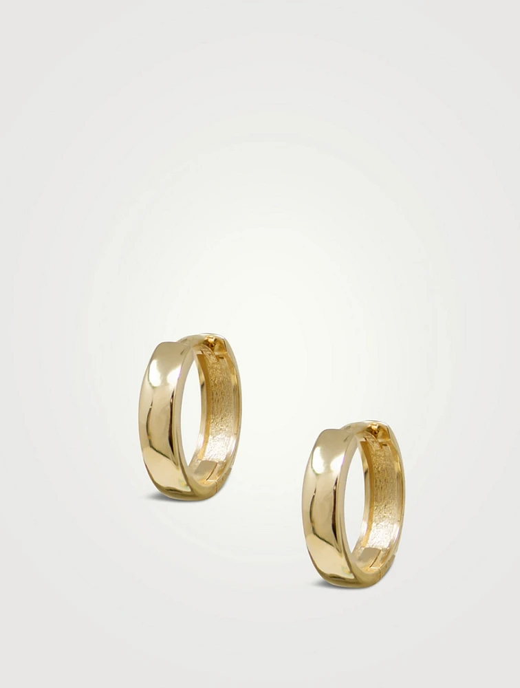 Classique 14K Gold Wide Mini Huggie Earrings