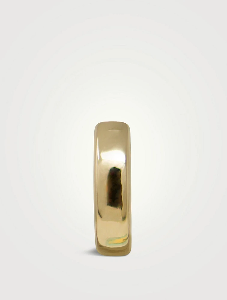 Classique 14K Gold Wide Mini Huggie Earrings