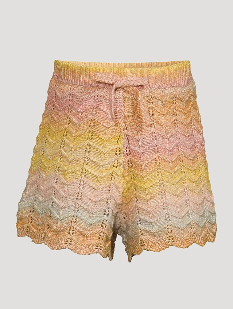 Tallow Chevron-Knit Shorts
