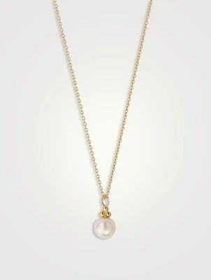 14K Gold Pearl Dot Pendant Necklace
