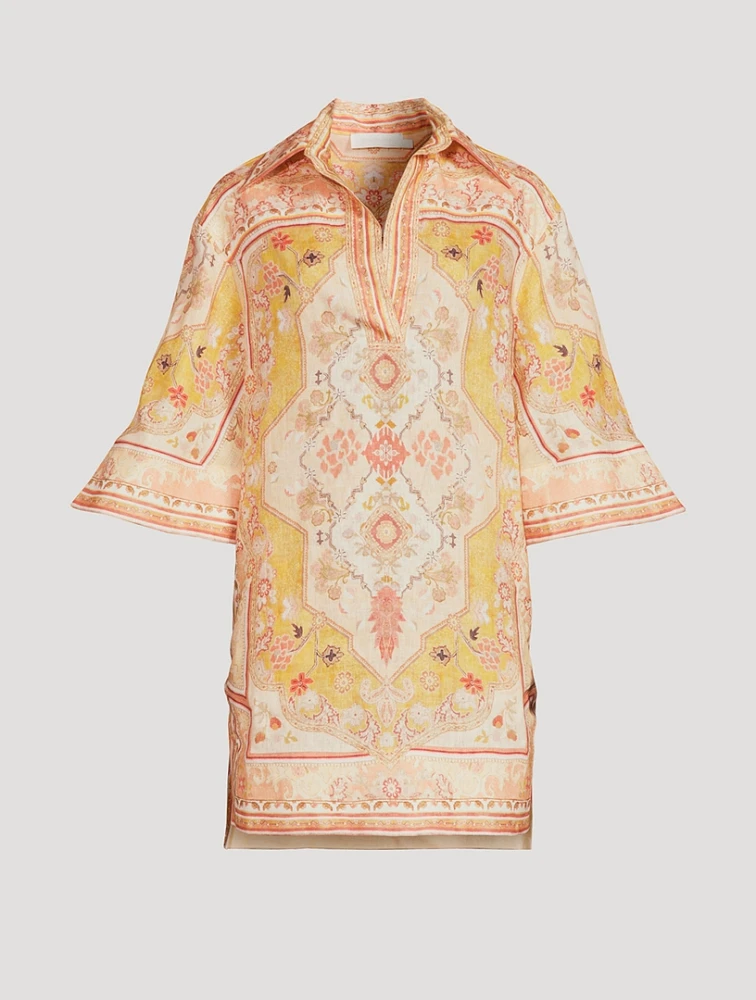 Wylie Printed Linen Tunic Dress