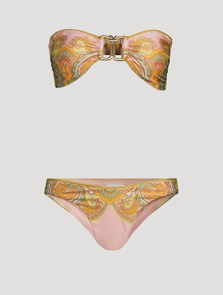 Maxine Strapless Bikini Set Paisley Print