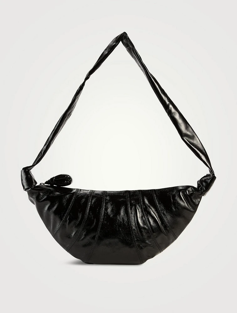 Medium Croissant Coated Cotton Shoulder Bag