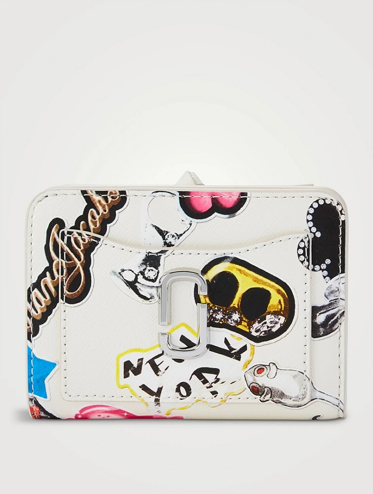 The Utility Snapshot Leather Wallet In Sticker Print