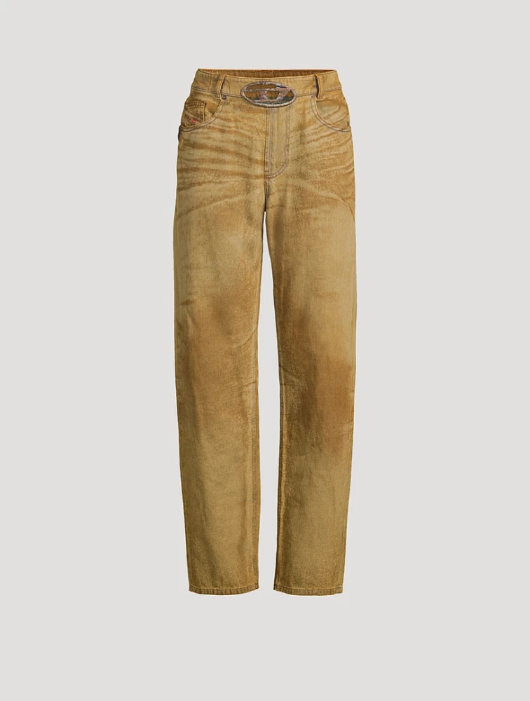 D-Ark Cut-Out Straight-Leg Jeans