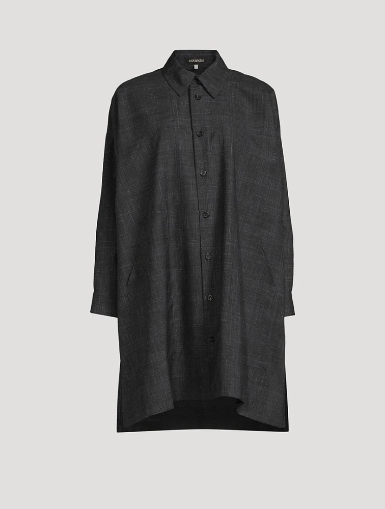 Longline Wool Linen Shirt