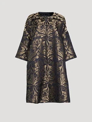 Reversible Metallic Jacquard Coat