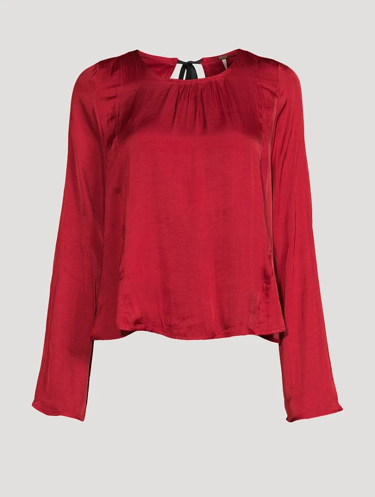 Arabella Tie-Back Satin Blouse