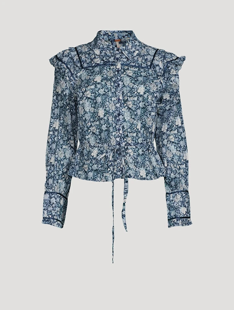 Daybreak Cotton Blouse Floral Print