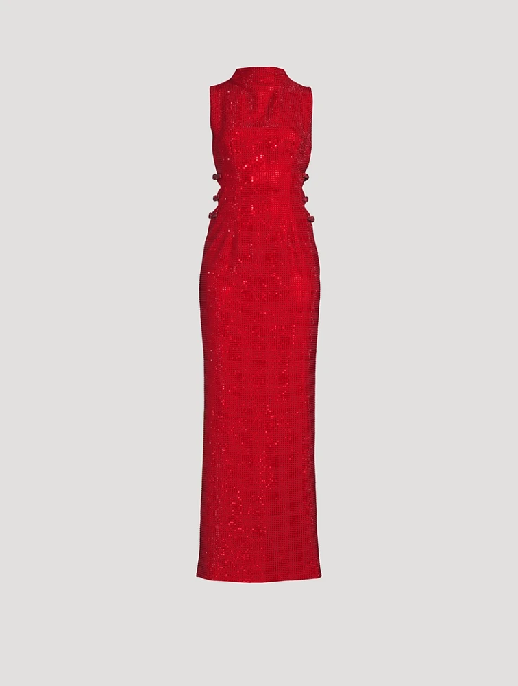 Embellished Cut-Out Gown