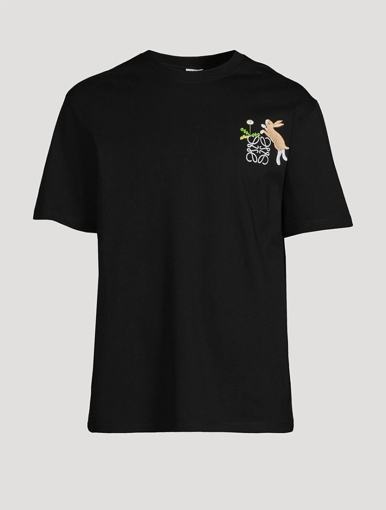Relaxed Bunny Embroidery T-Shirt