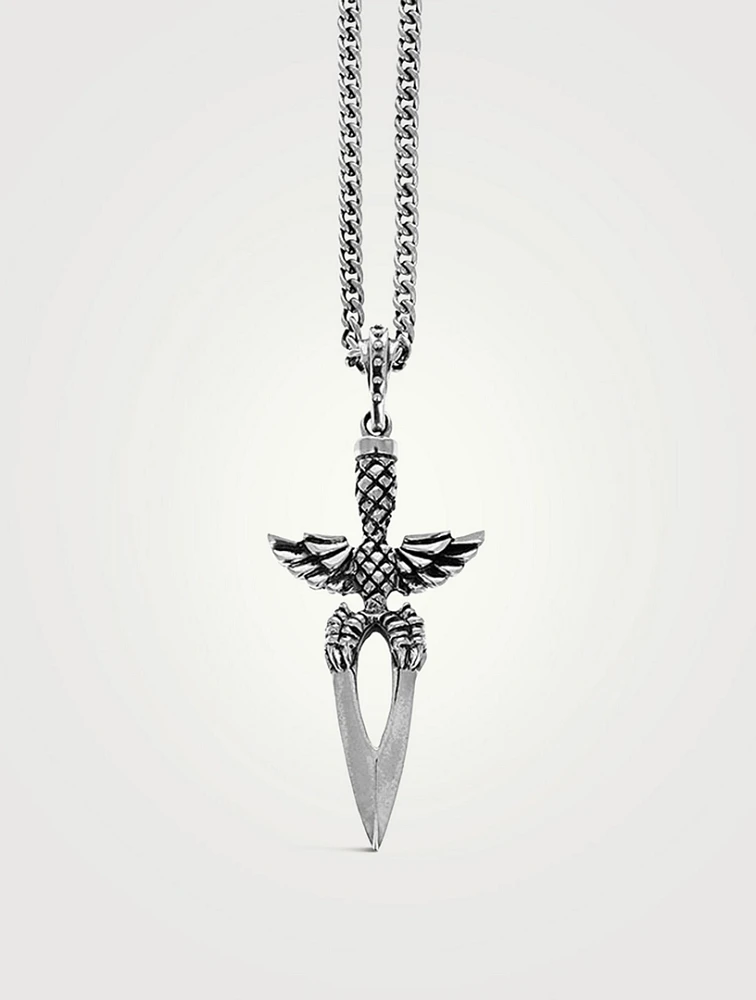 Silver Talon Dagger Pendant Necklace
