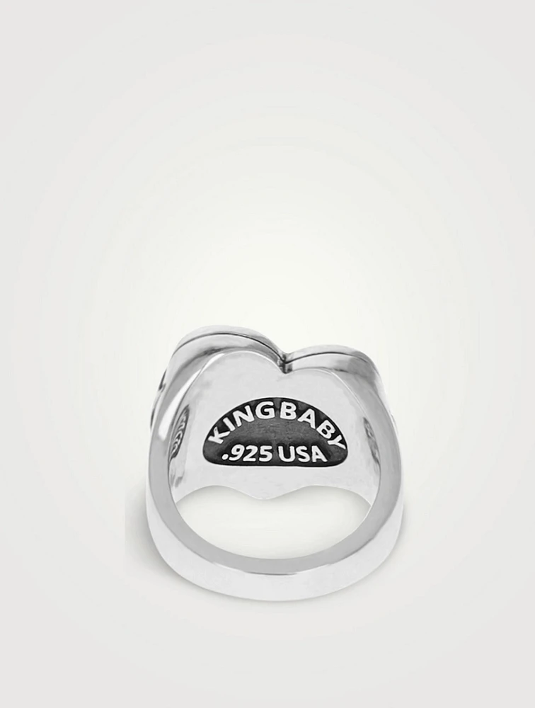 Silver Tattoo F You Heart Ring