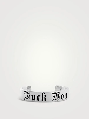 Silver F You Silver Cuff Bracelet