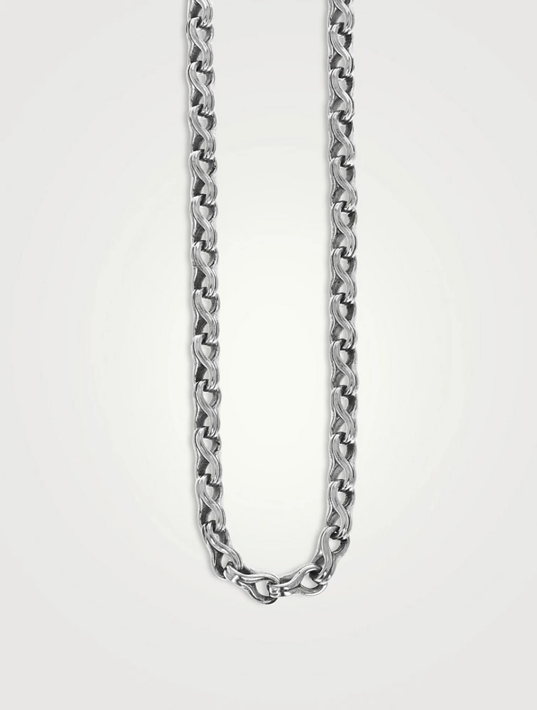 Silver Twisted Eight Link Necklace