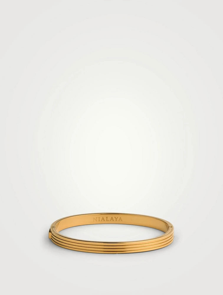 Gold Plated Stainless Steel Bangle Bracelet