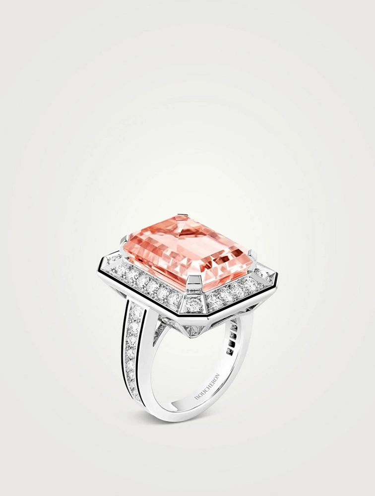 Vendôme Liseré White Gold Morganite Ring With Diamonds
