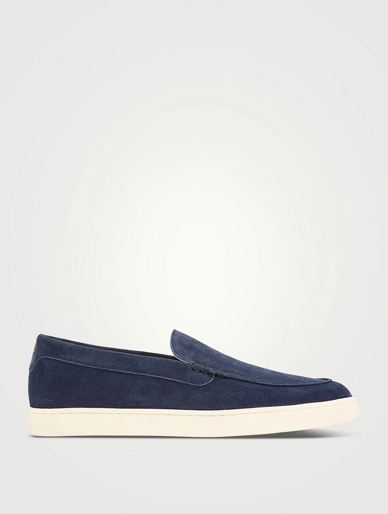 Chevron Suede Loafers