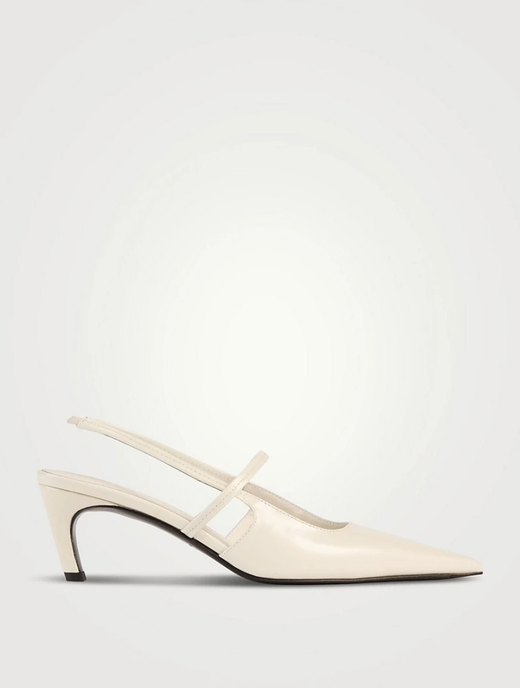 Sharp Patent Leather Slingback Pumps