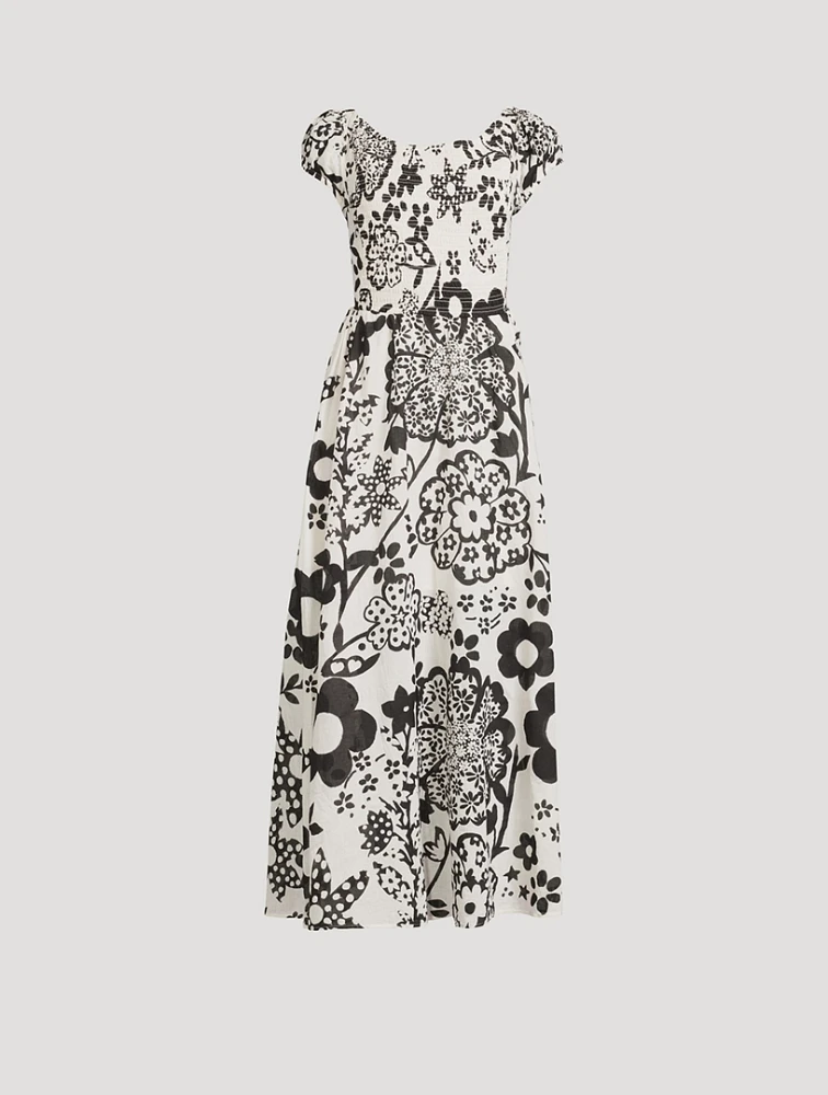 Ultraviolet Cross-Back Dress Floral Print