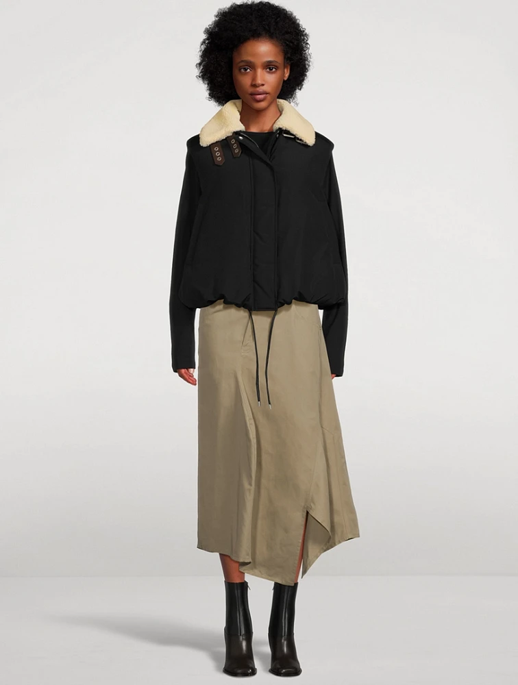 Shearling-Trimmed Puffer Vest