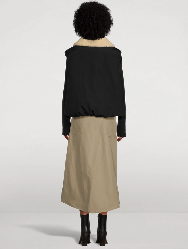 Shearling-Trimmed Puffer Vest