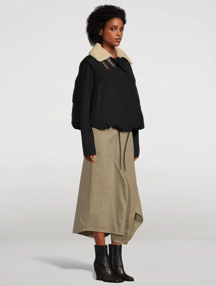 Shearling-Trimmed Puffer Vest