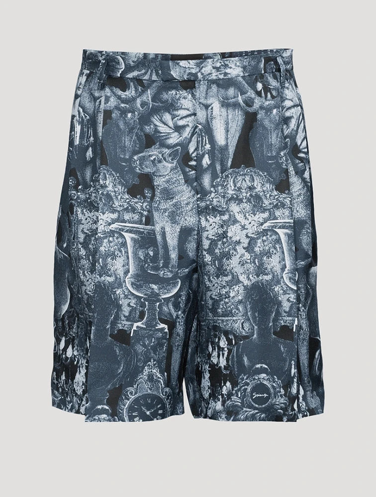 Silk Bermuda Shorts Hubert Objects Print