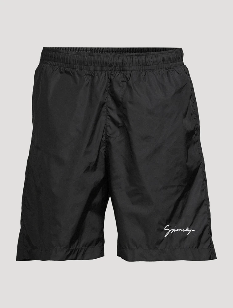 Logo Embroidered Swim Shorts