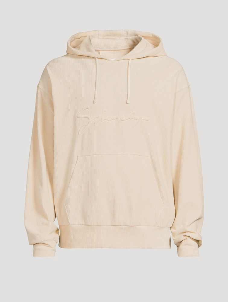Ribbed Velvet Hoodie