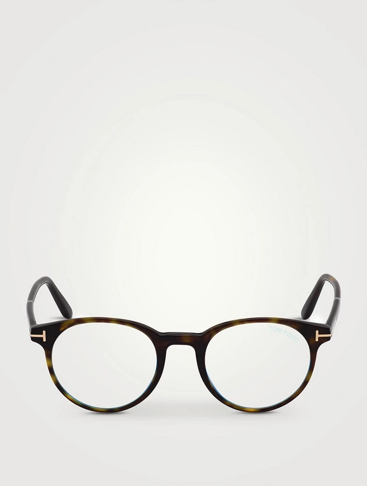 Round Optical Glasses With Blue Block Lenses