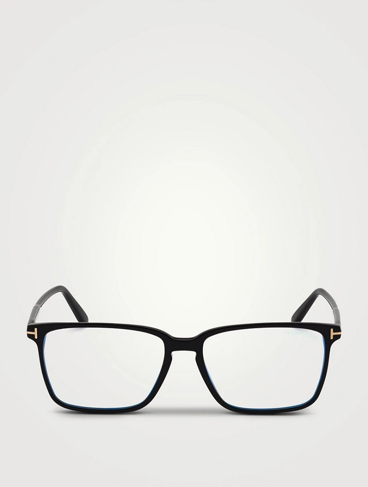 Rectangular Optical Glasses With Blue Block Lenses