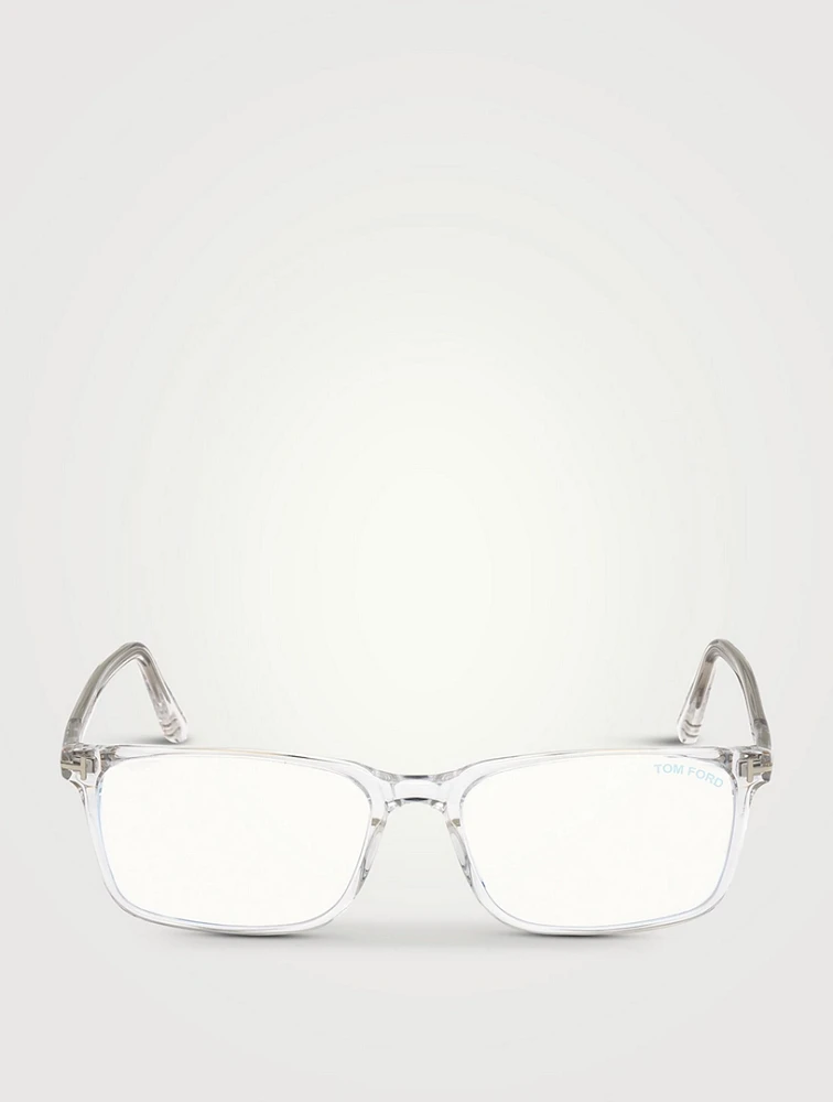 Rectangular Optical Glasses With Blue Block Lenses