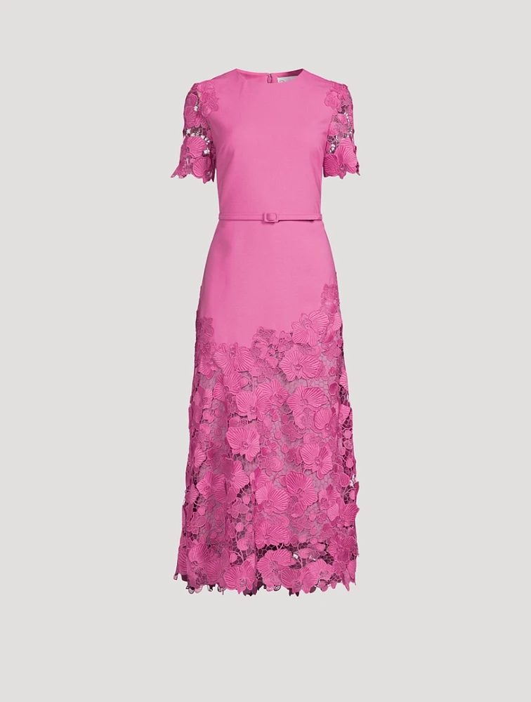 Orchid Guipure Lace Midi Dress