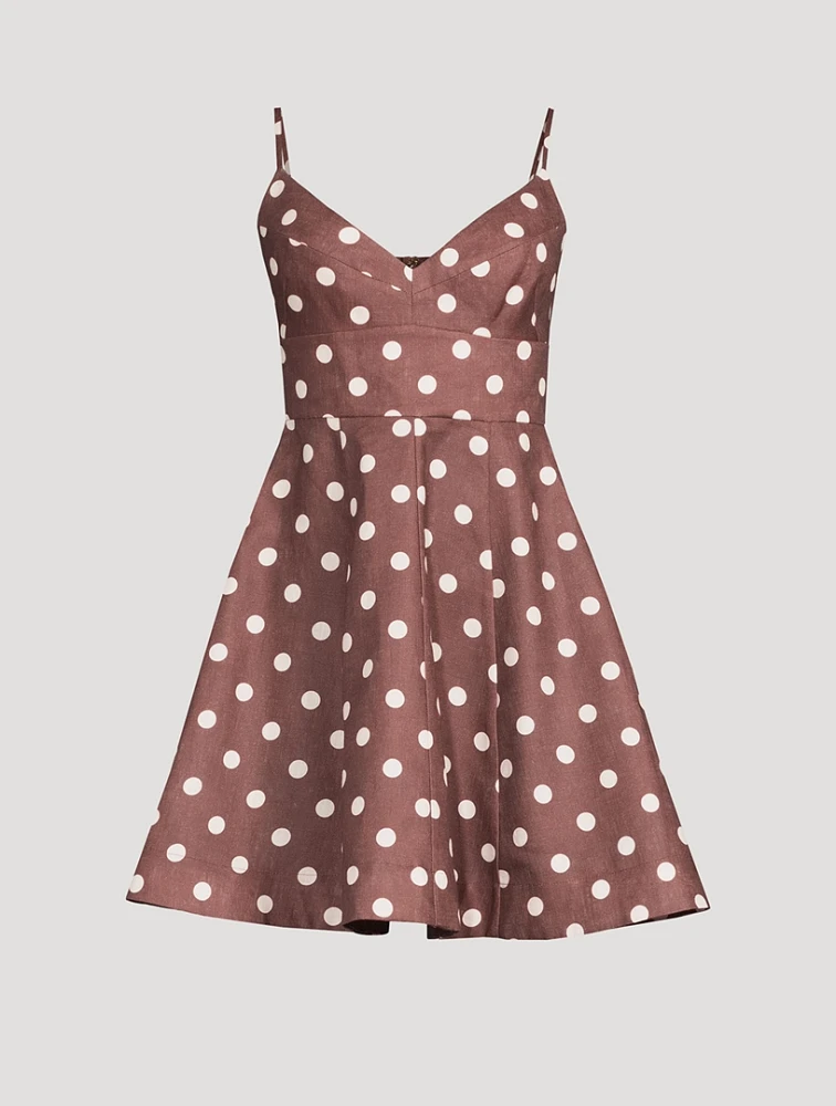 Acacia Linen Dress Polka Dot Print