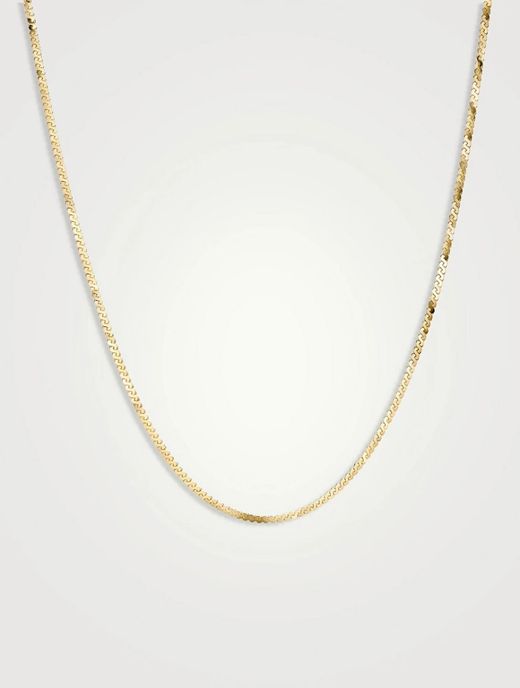 14K Gold Serpentine Chain Necklace